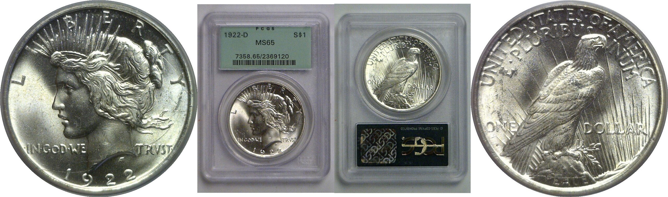 1922-D Peace Dollar   PCGS MS-65