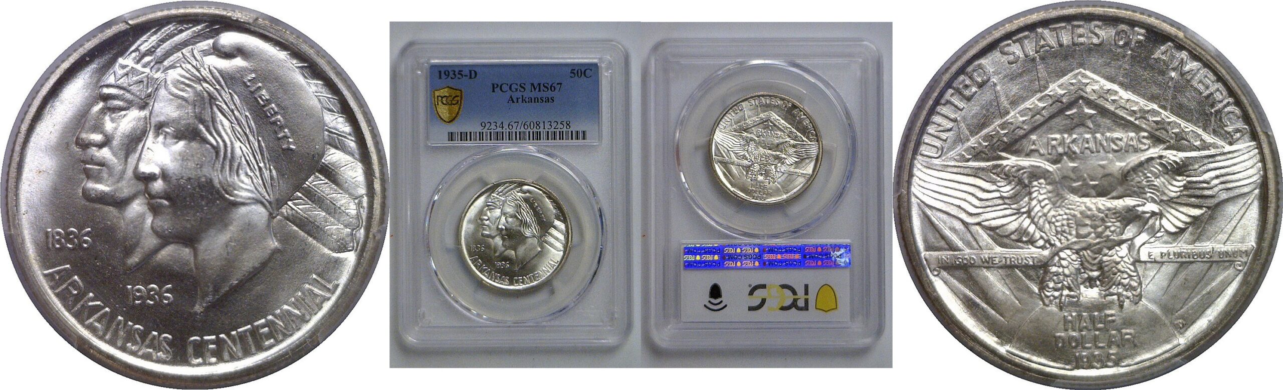 1935-D Arkansas Commemorative Half Dollar   PCGS MS-67