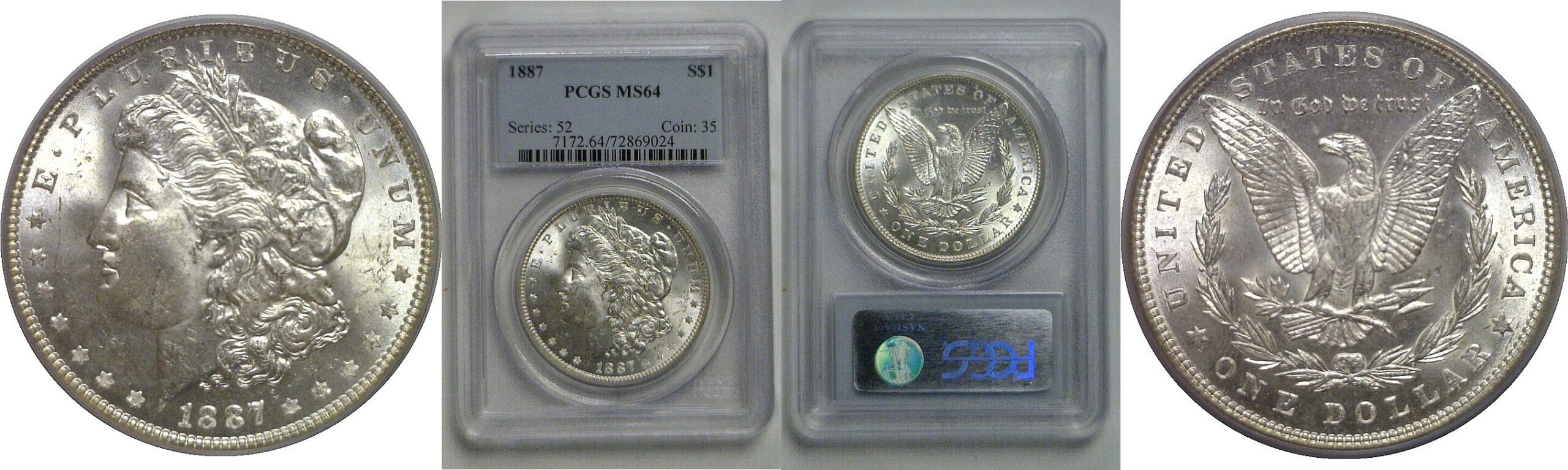 1887 Morgan Dollar   PCGS MS-64