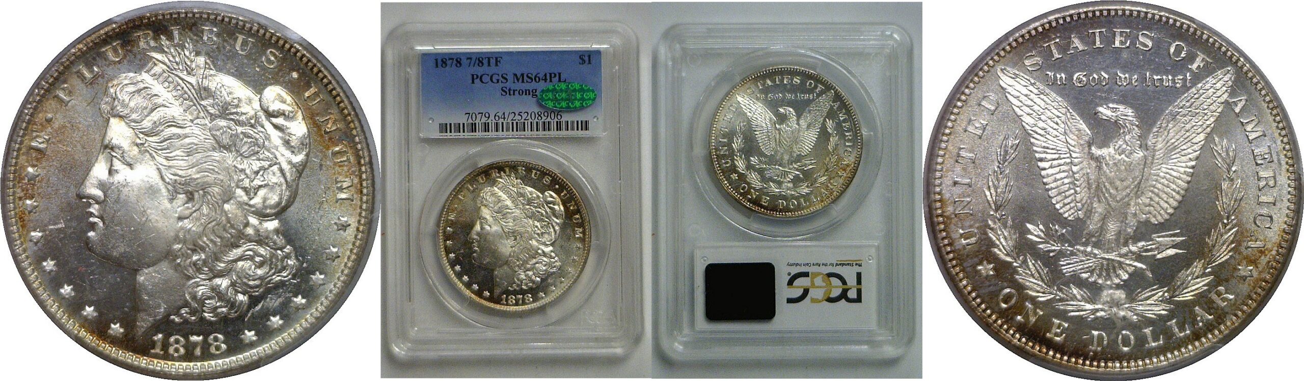 1878-7/8TF Strong   Morgan Dollar   PCGS MS-64 PL  CAC