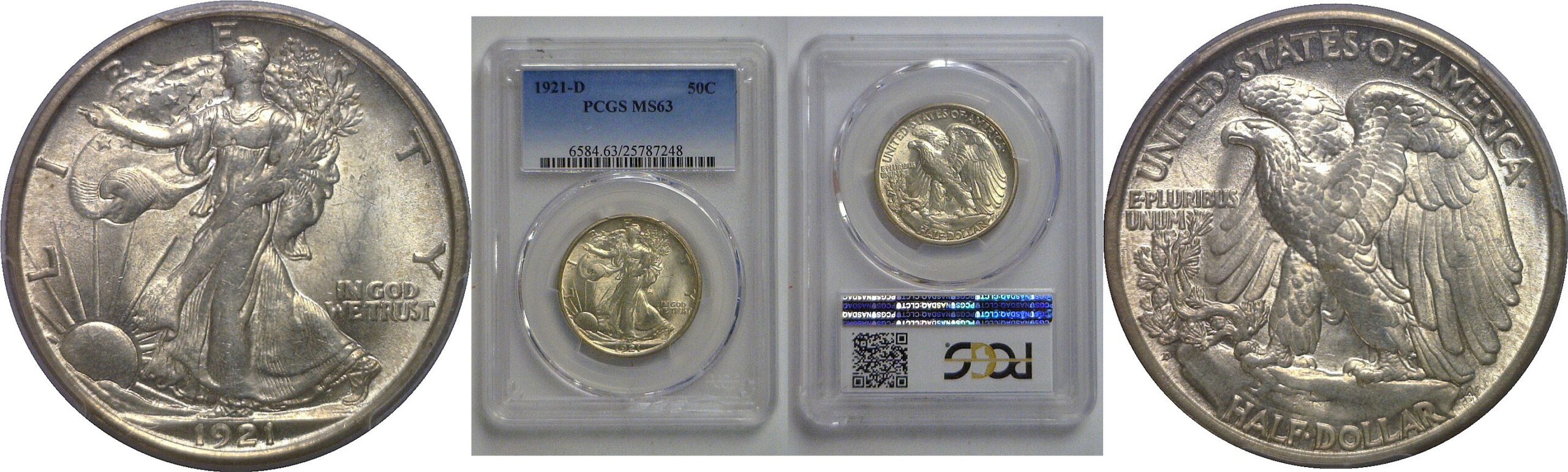 1921-D Walking Liberty Half Dollar   PCGS MS-63