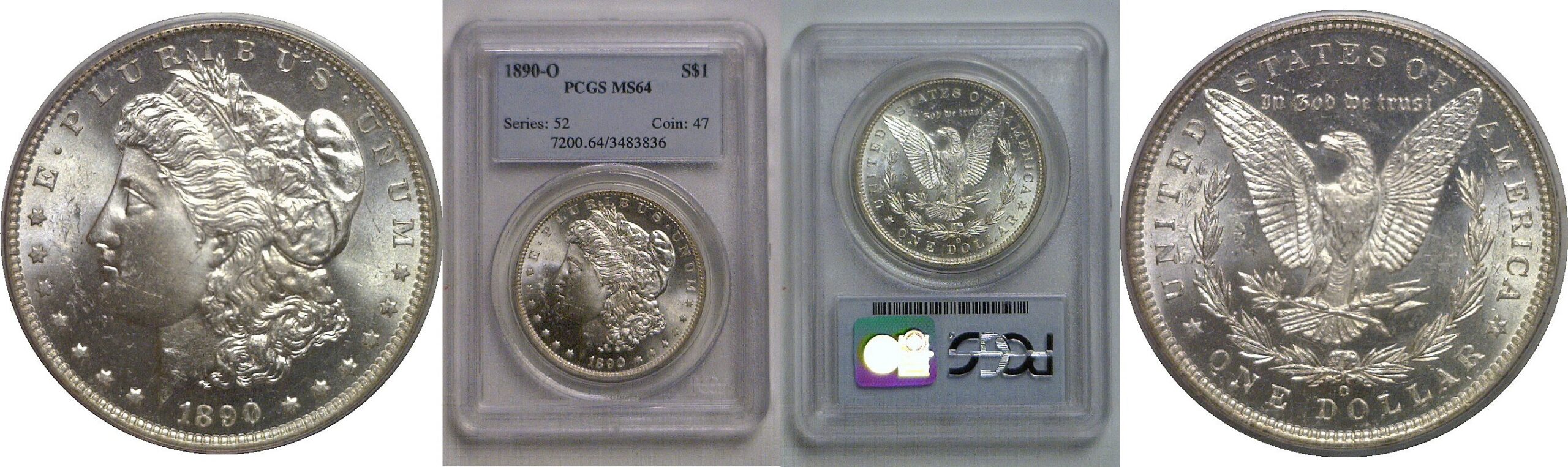 1890-O Morgan Dollar   PCGS MS-64