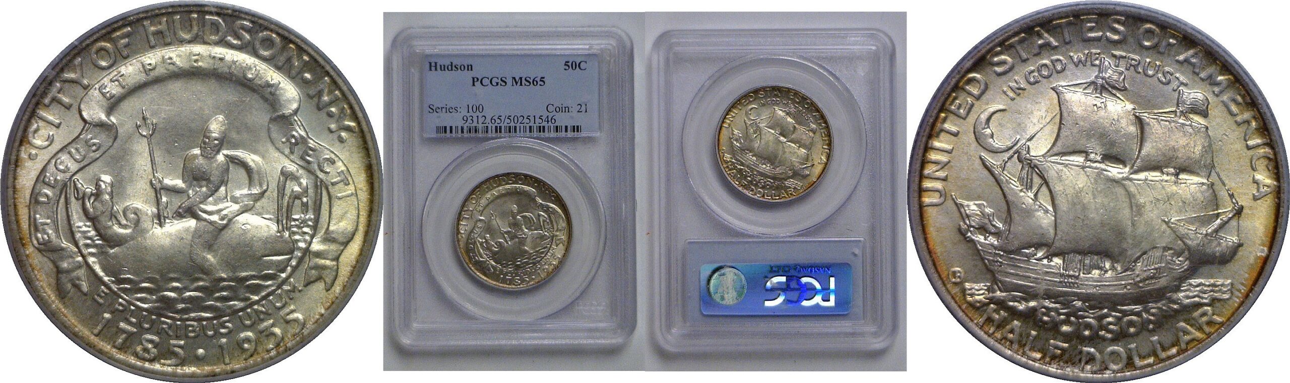 1935 Hudson Commemorative Half Dollar   PCGS MS-65