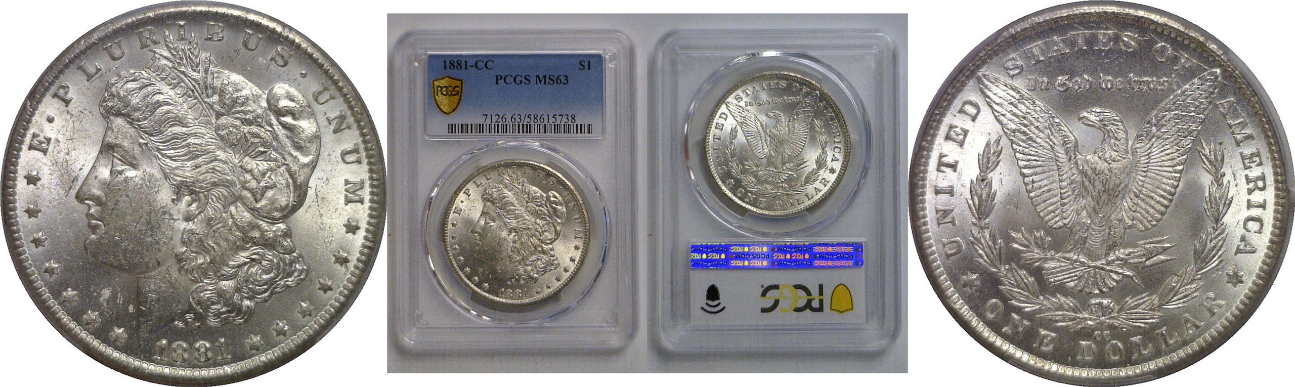1881-CC Morgan Dollar   PCGS MS-63