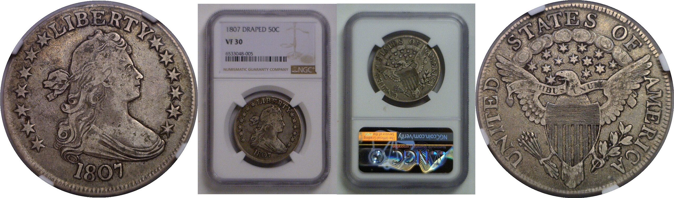 1807 Draped Bust Half Dollar   NGC VF-30