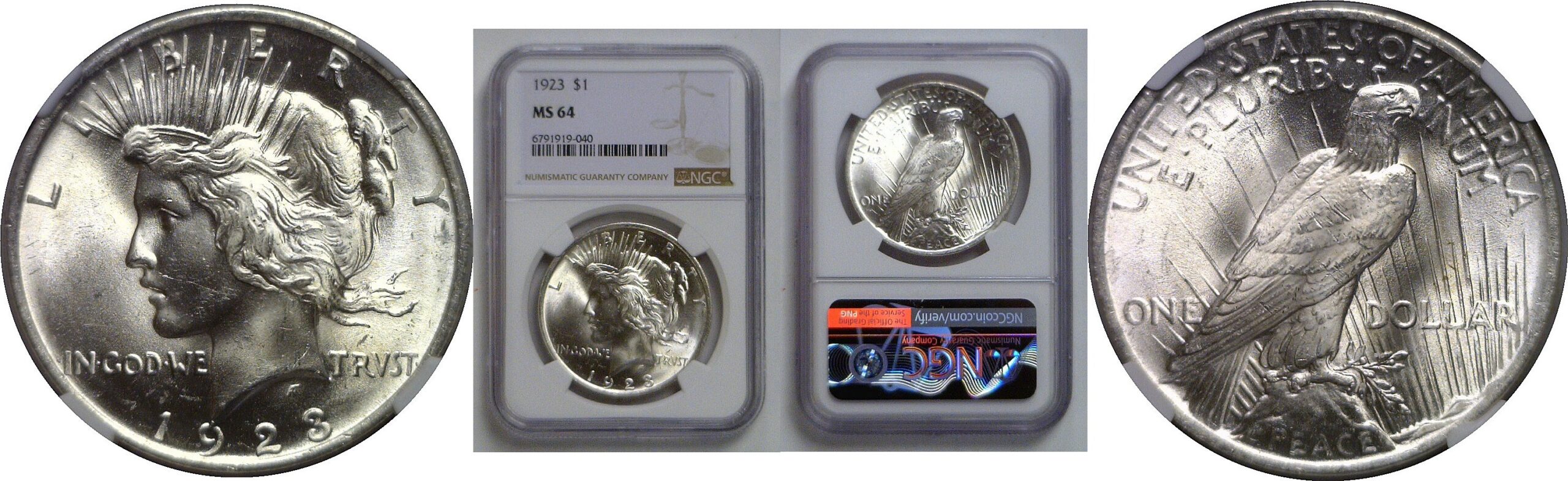 1924 Peace Dollar   NGC MS-64