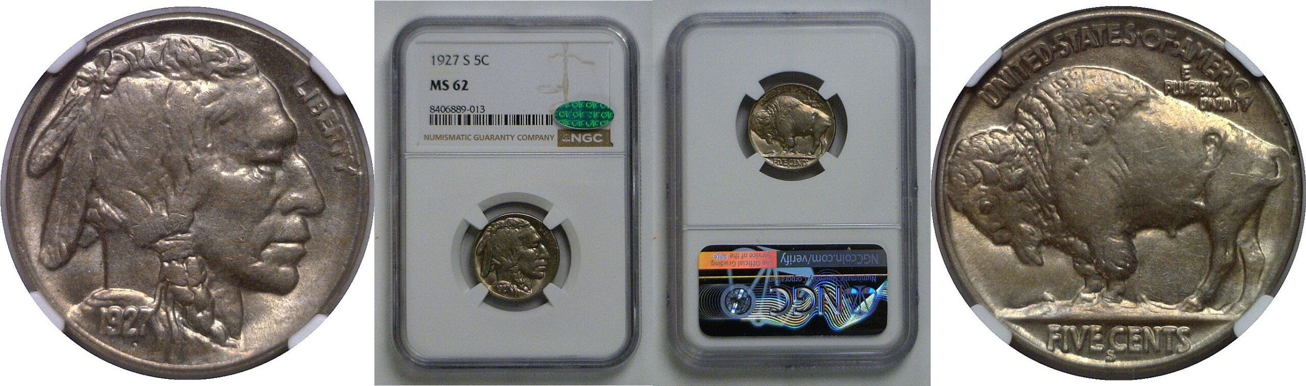 1927-S Buffalo Nickel   NGC MS-62  CAC