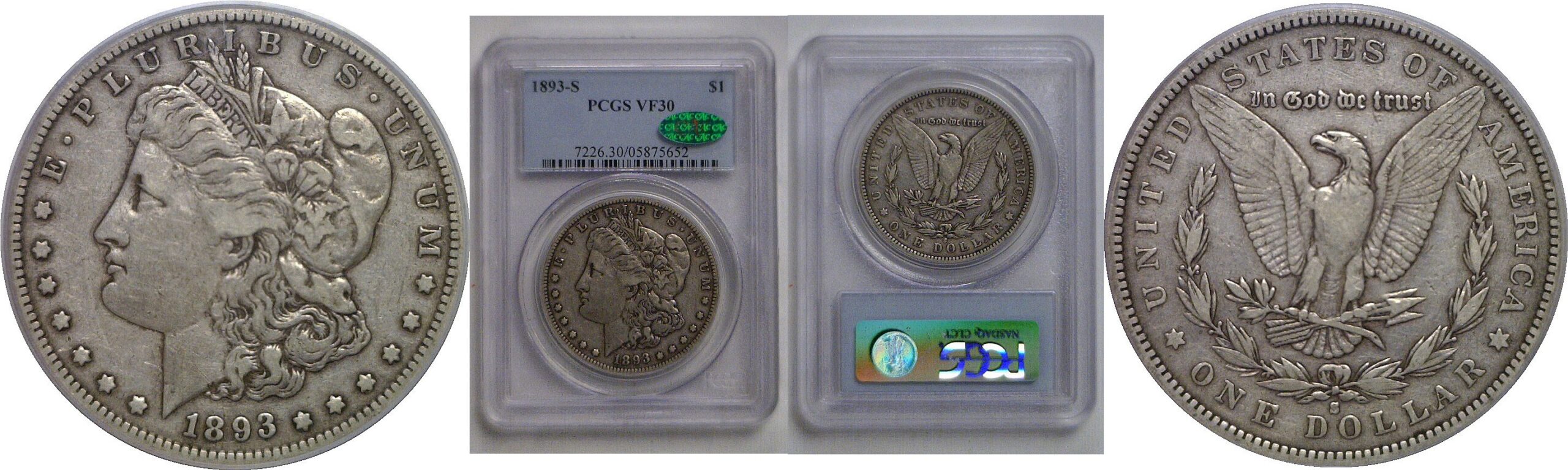 1893-S Morgan Dollar   PCGS VF-30  CAC