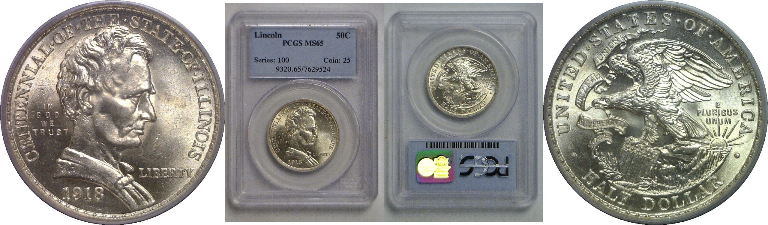 1918 Lincoln Commemorative Half Dollar   PCGS MS-65
