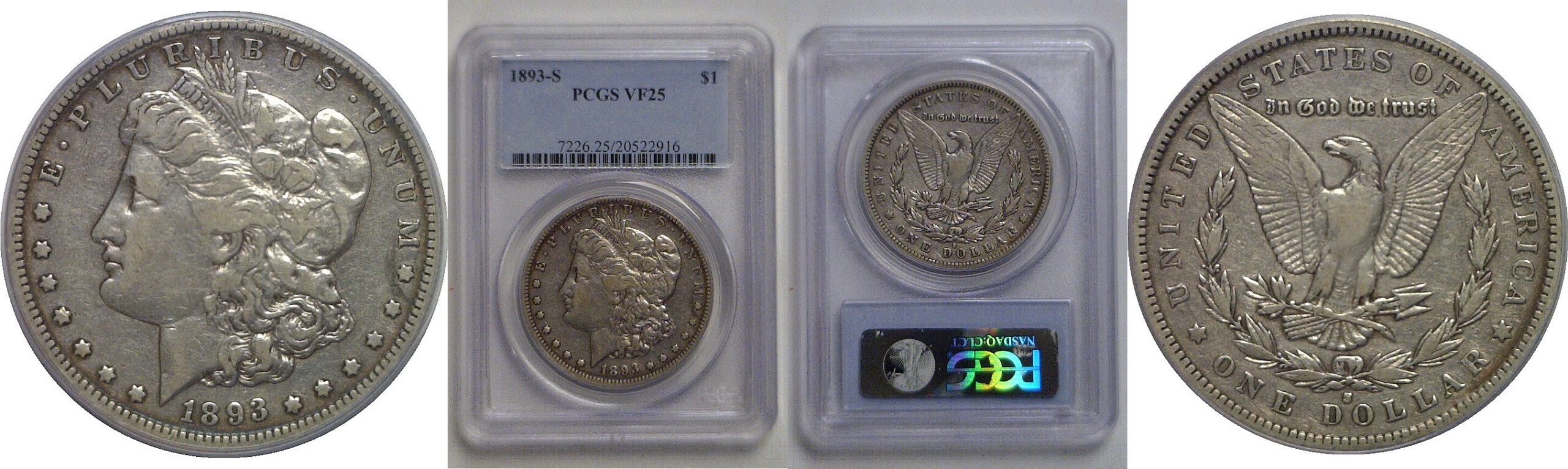1893-S Morgan Dollar   PCGS VF-25