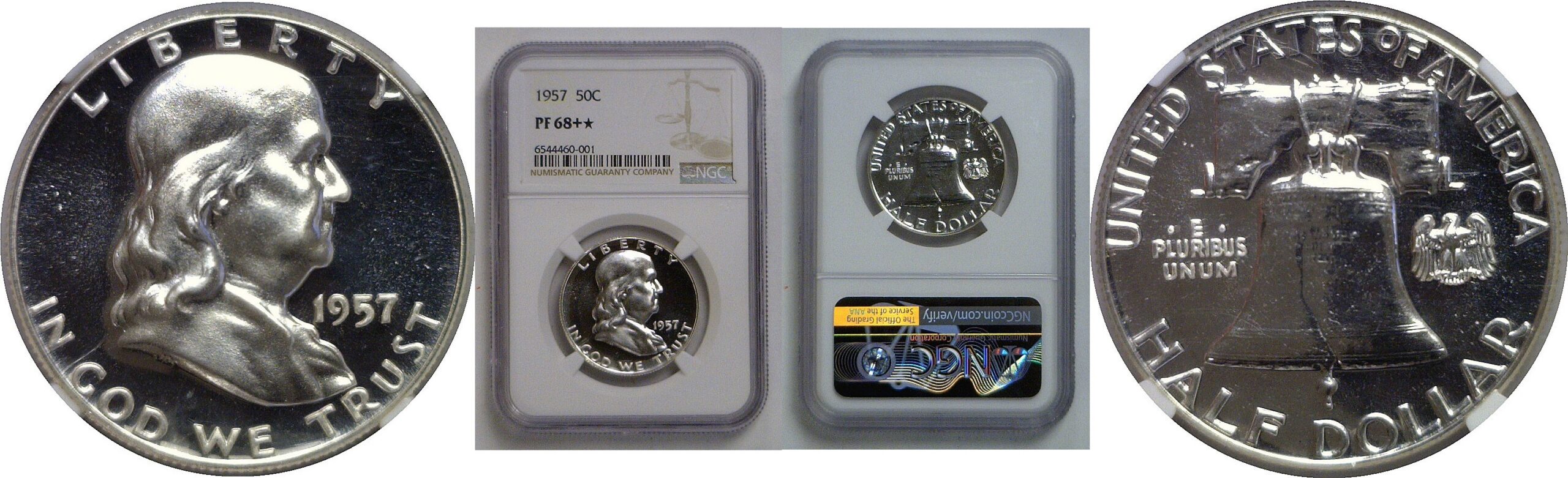 1957 Franklin Half Dollar   NGC PF-68+ Star