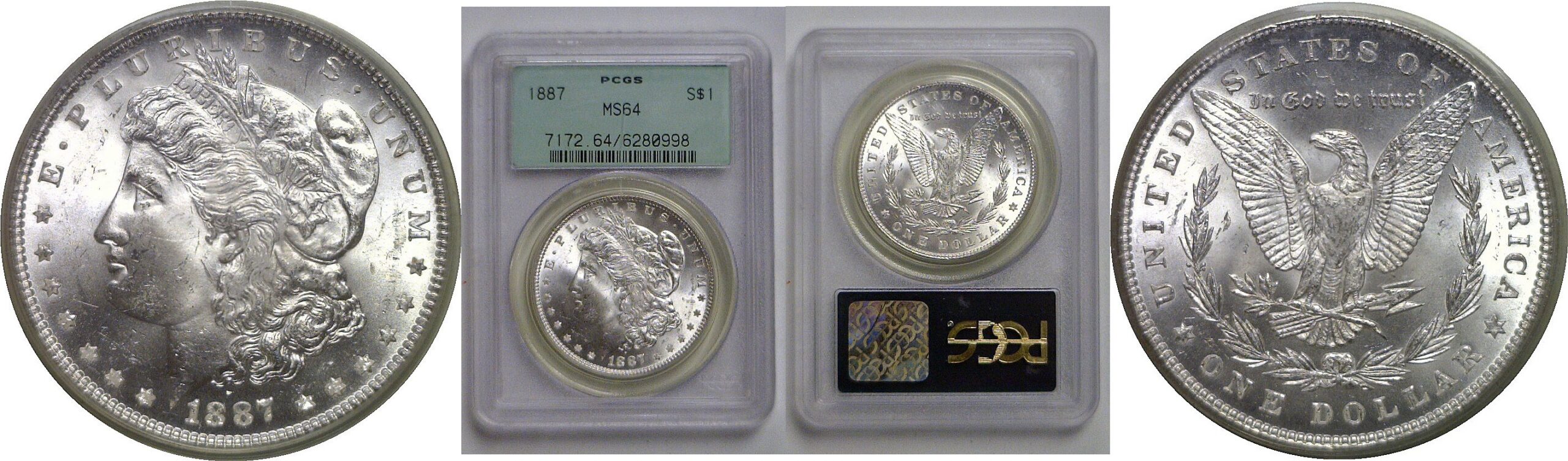 1887 Morgan Dollar   PCGS MS-64