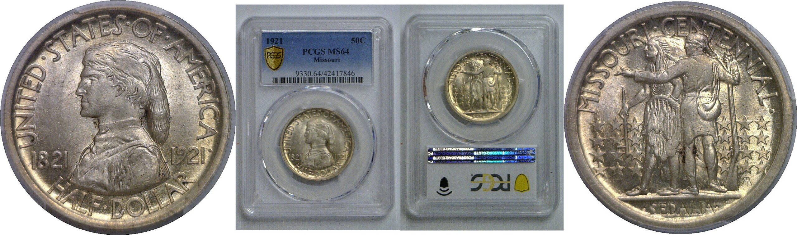 1921 Missouri Commemorative Half Dollar   PCGS MS-64