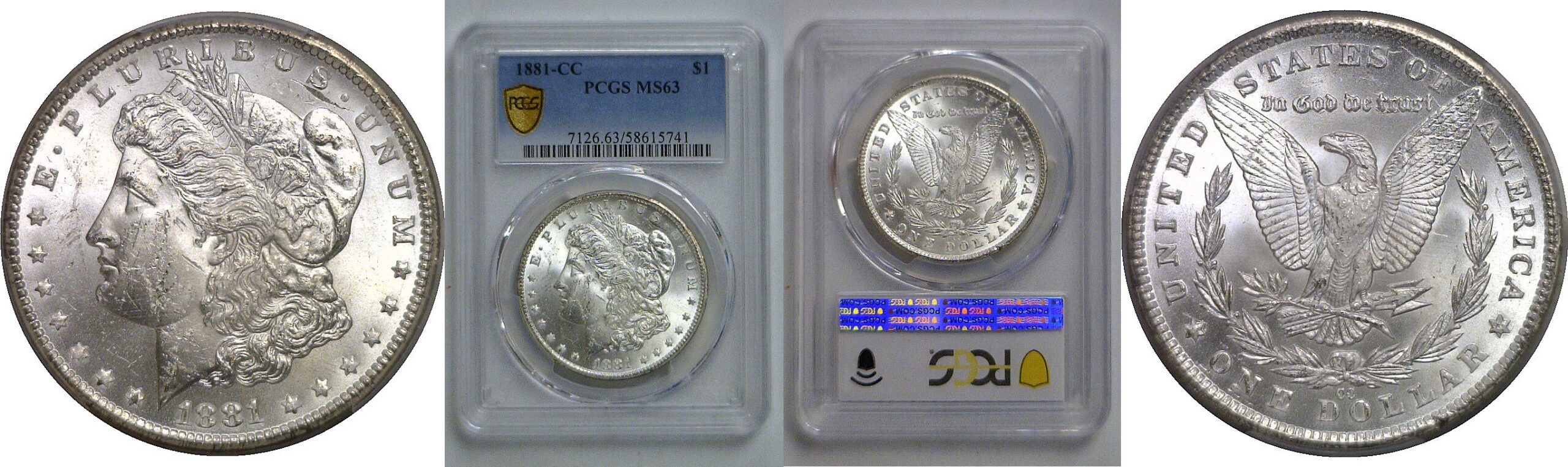 1881-CC Morgan Dollar   PCGS MS-63