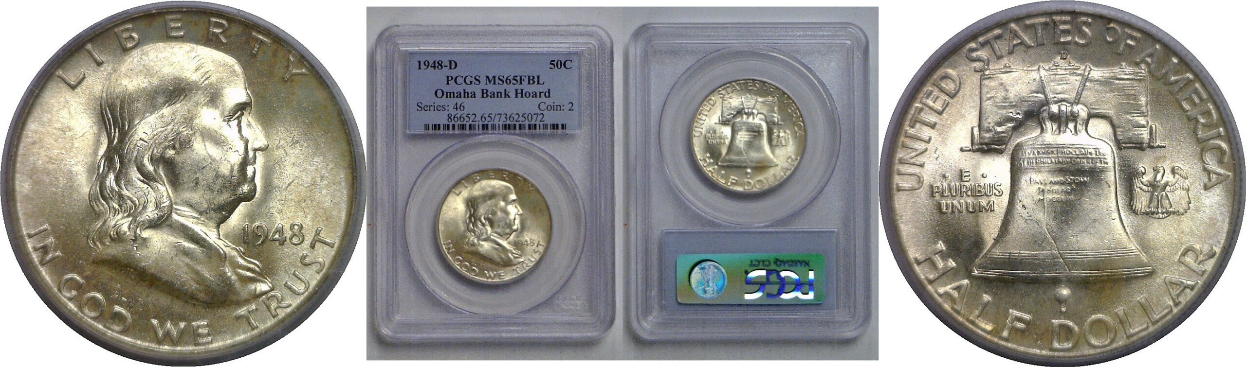 1948-D Franklin Half Dollar   PCGS MS-65 FBL