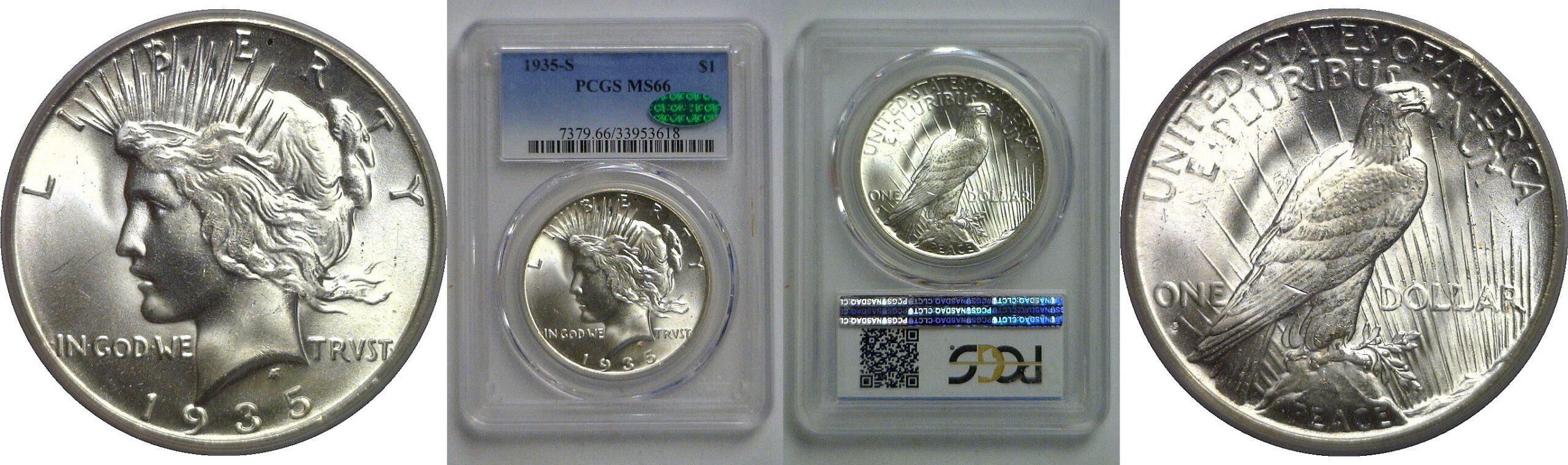1935-S Peace Dollar   PCGS MS-66 CAC
