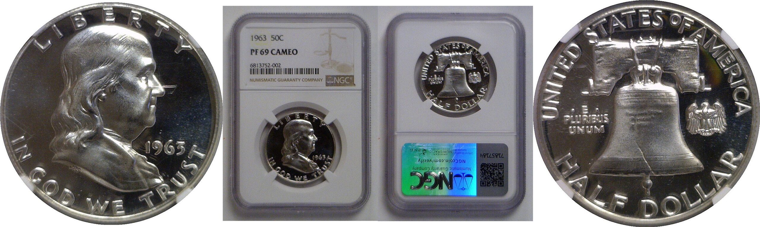 1963 Franklin Half Dollar   NGC PF-69 Cameo