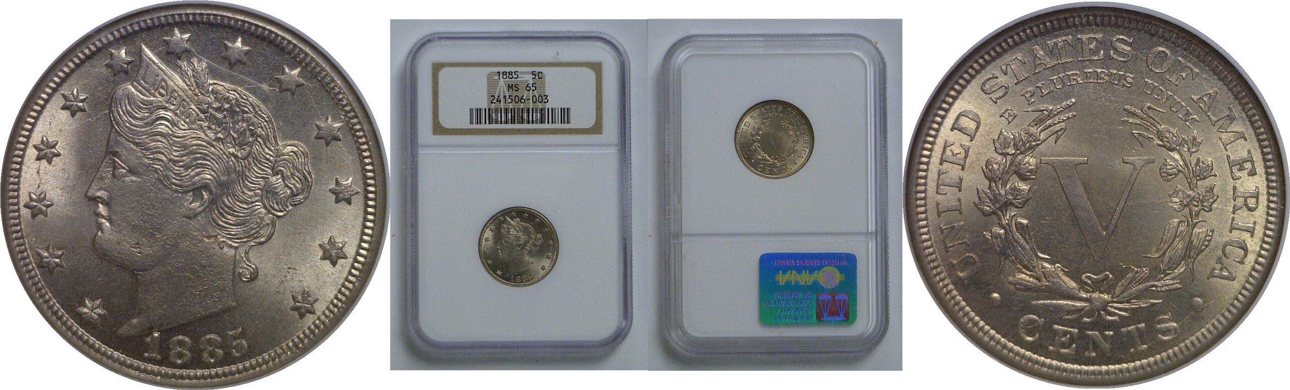 1885 Liberty Nickel   NGC MS-65