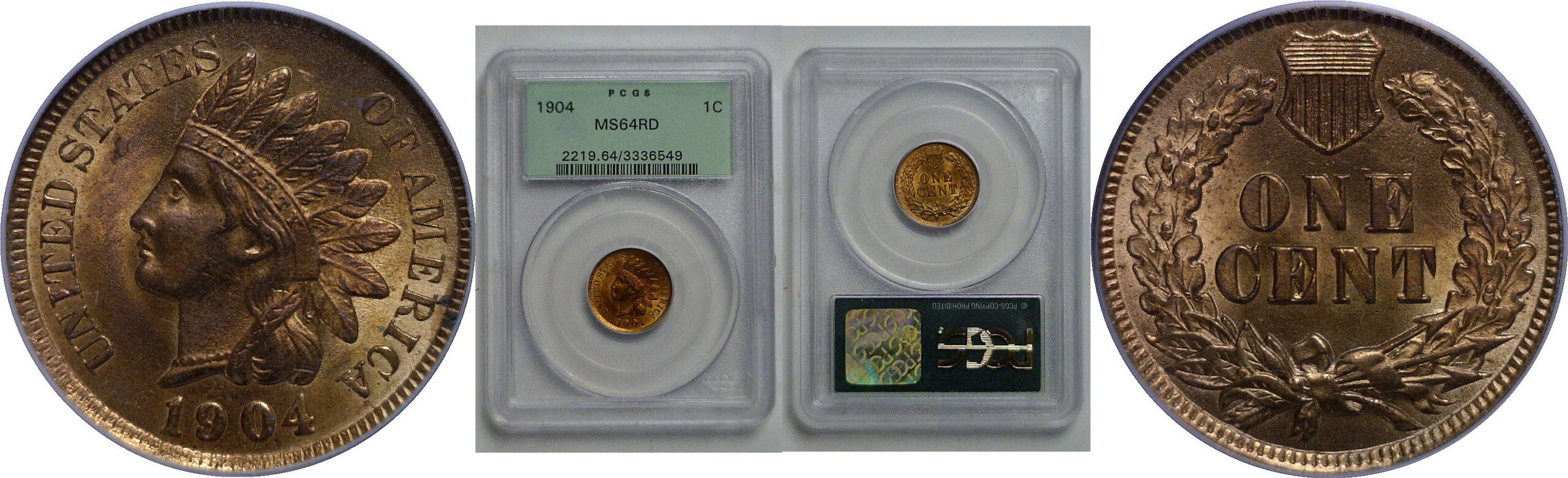 1904 Indian Head Cent   PCGS MS-64 RD