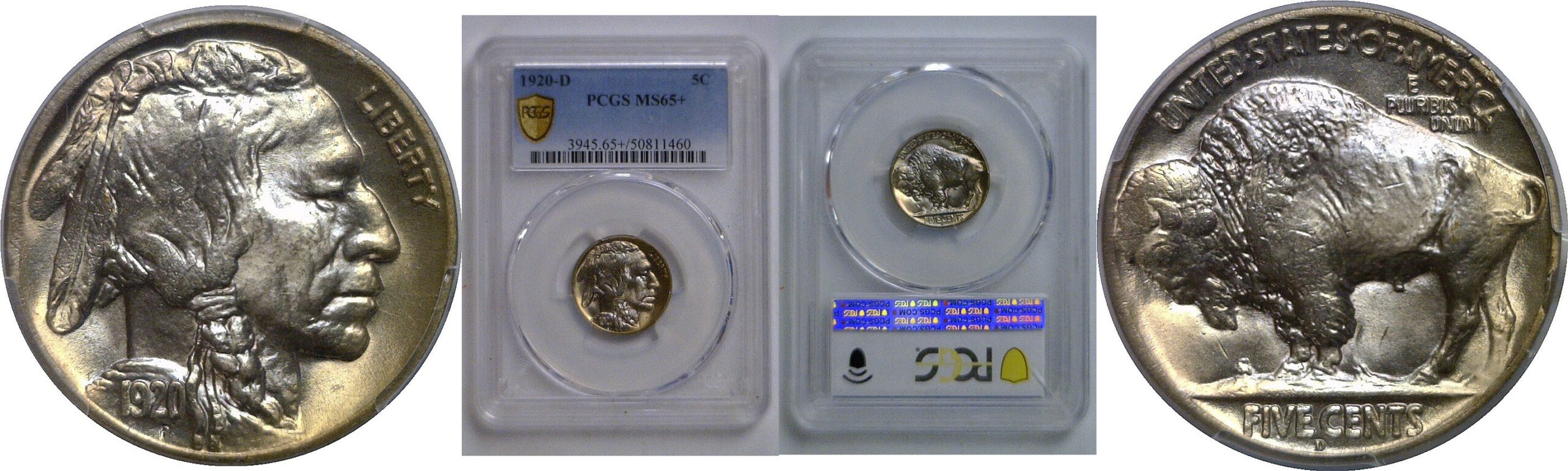 1920-D Buffalo Nickel   PCGS MS-65+