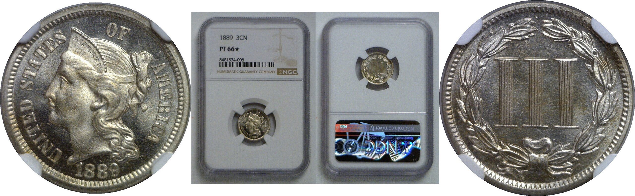 1889 Nickel Three Cent   NGC PF-66 Star