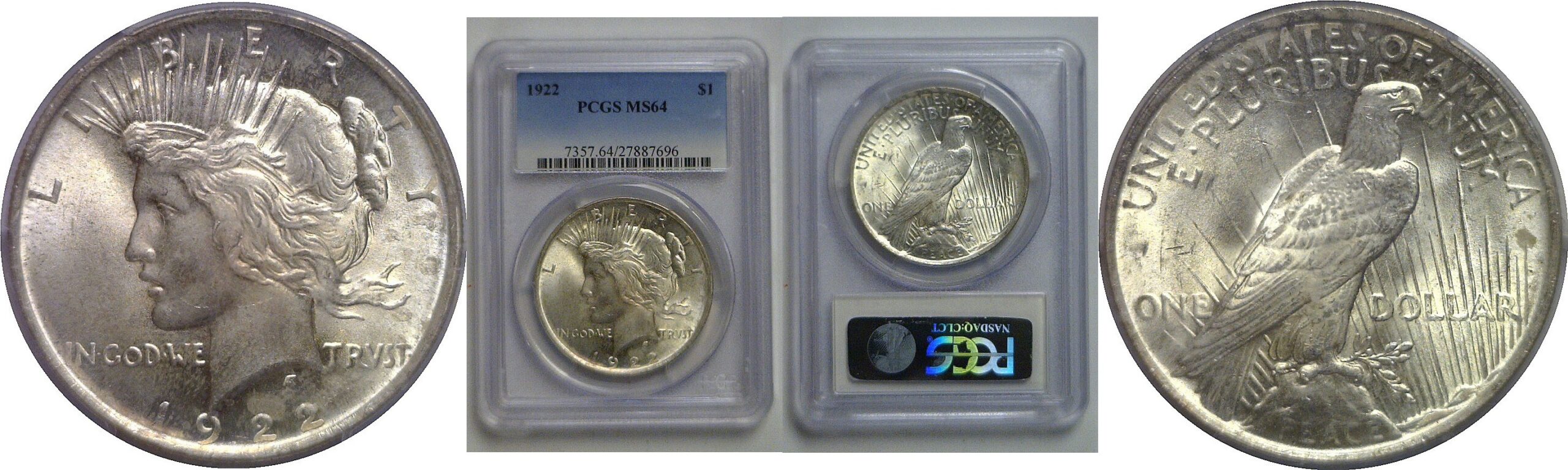 1922 Peace Dollar   PCGS MS-64
