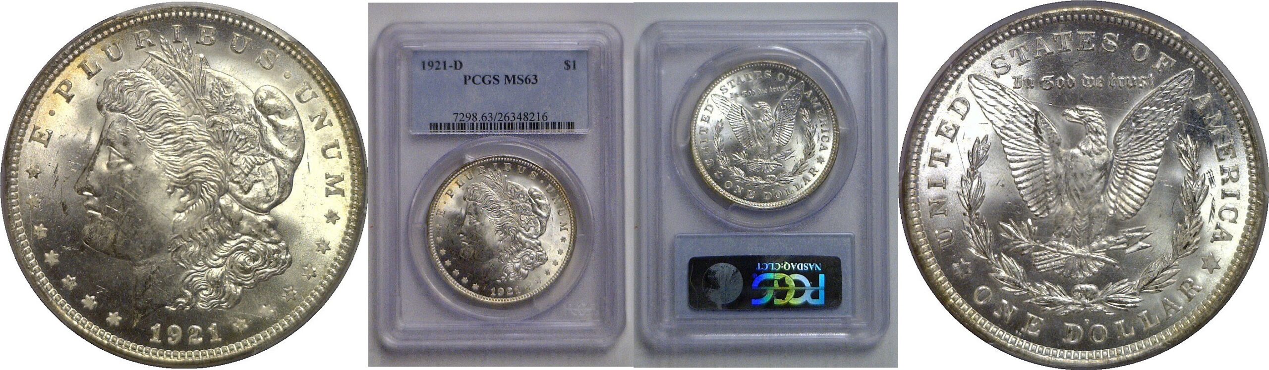 1921-D Morgan Dollar   PCGS MS-63