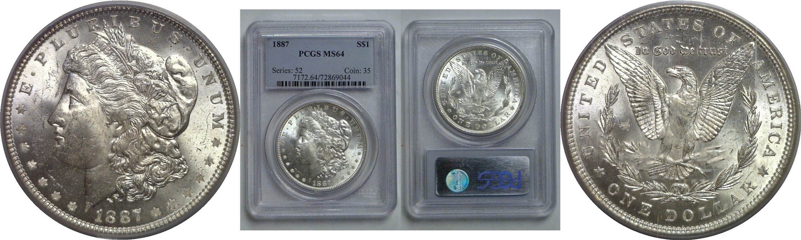 1887 Morgan Dollar   PCGS MS-64