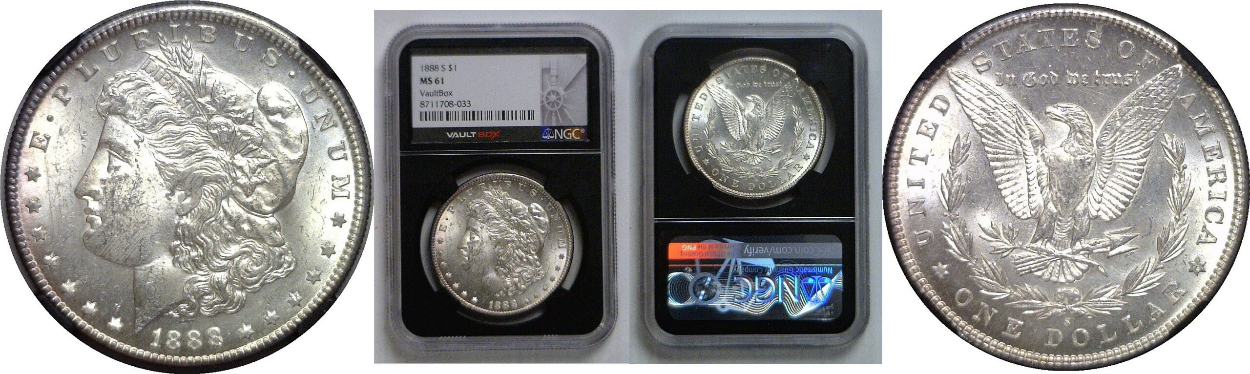 1888-S Morgan Dollar   NGC MS-61