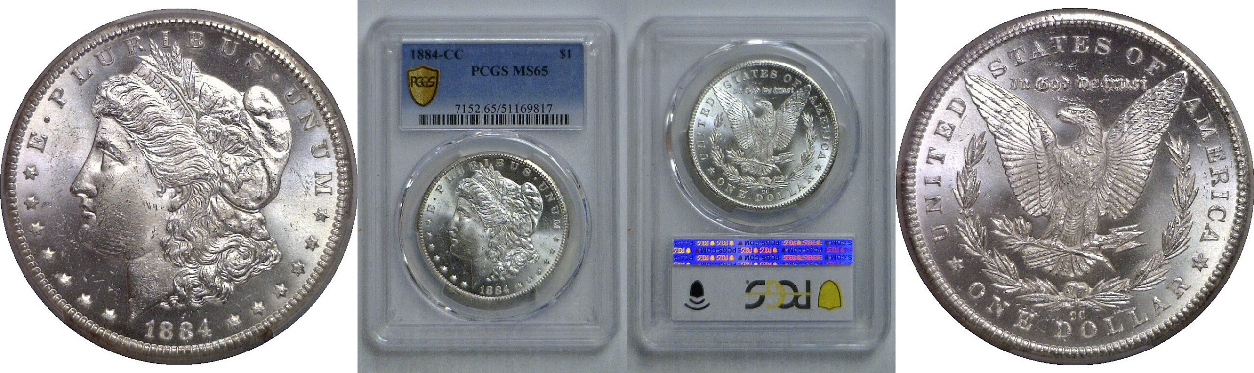 1884-CC Morgan Dollar   PCGS MS-65