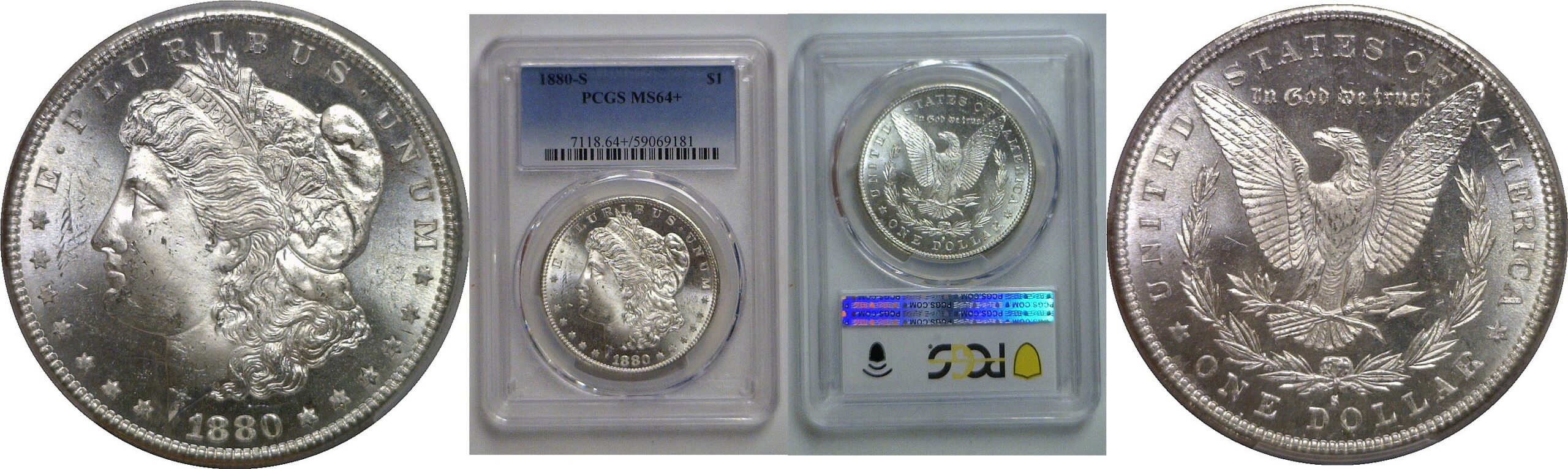 1880-S Morgan Dollar   PCGS  MS-64+