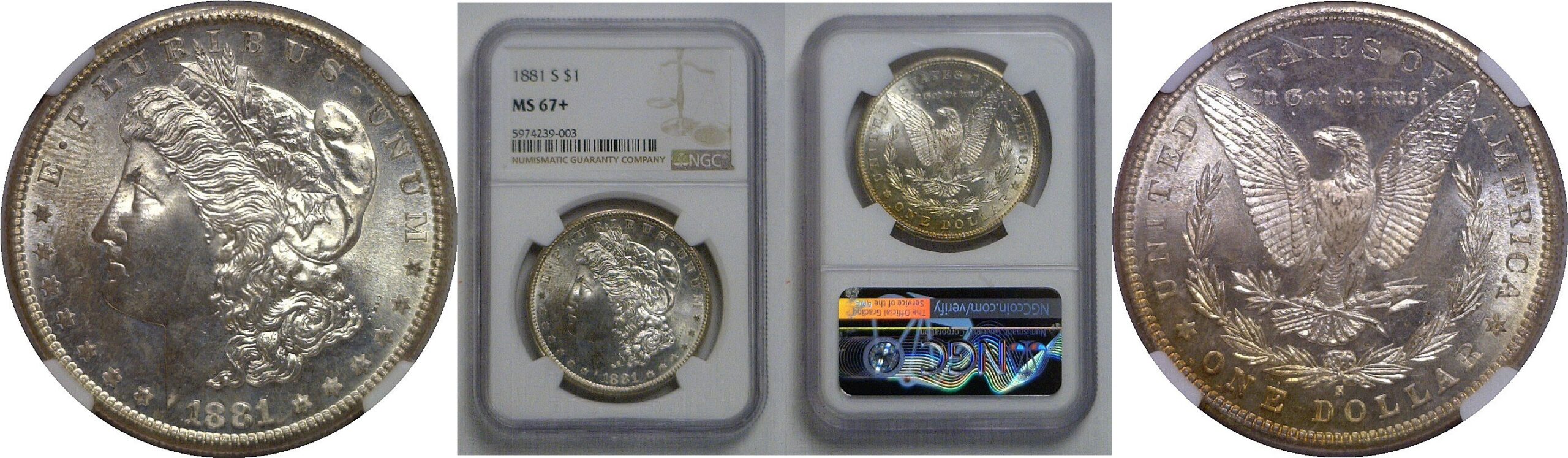 1881-S Morgan Dollar   NGC MS-67+