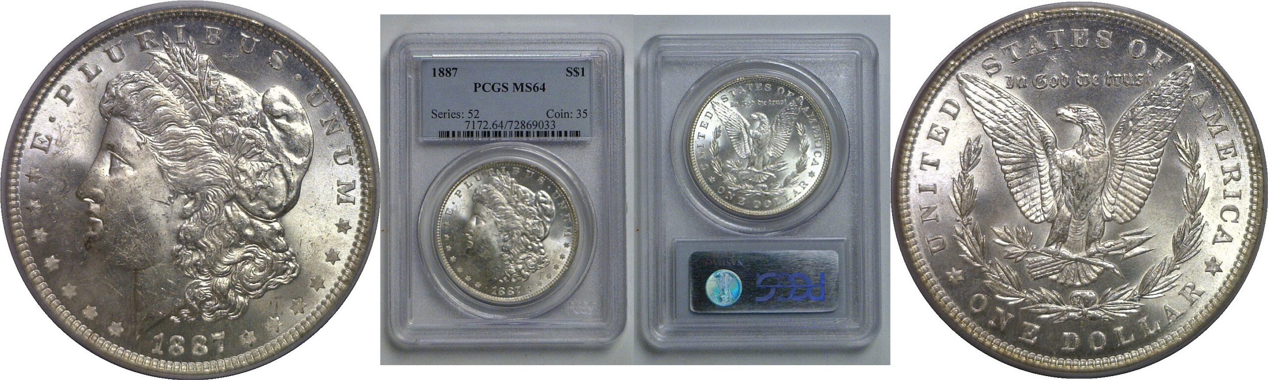 1887 Morgan Dollar   PCGS MS-64