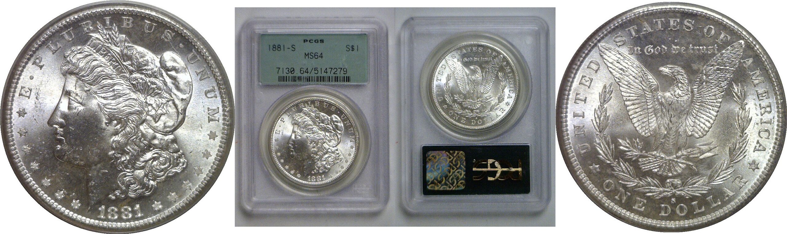1881-S Morgan  Dollar   PCGS MS-64