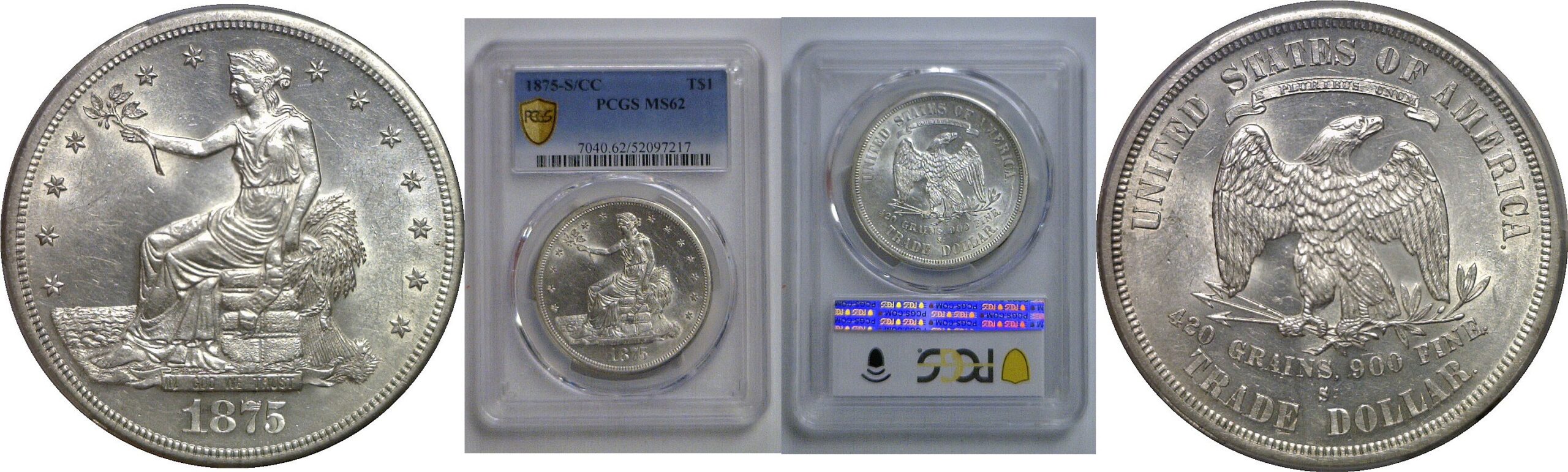 1875-S/CC Trade Dollar   PCGS MS-62