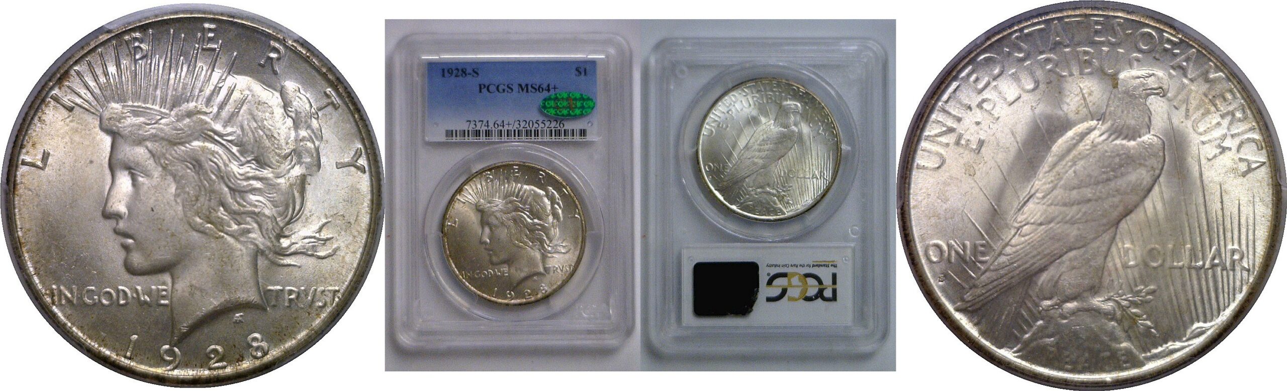 1928-S Peace Dollar   PCGS MS-64+  CAC