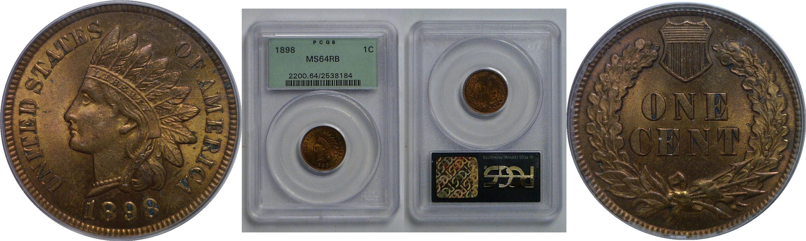 1898 Indian Head Cent   PCGS MS-64 RB