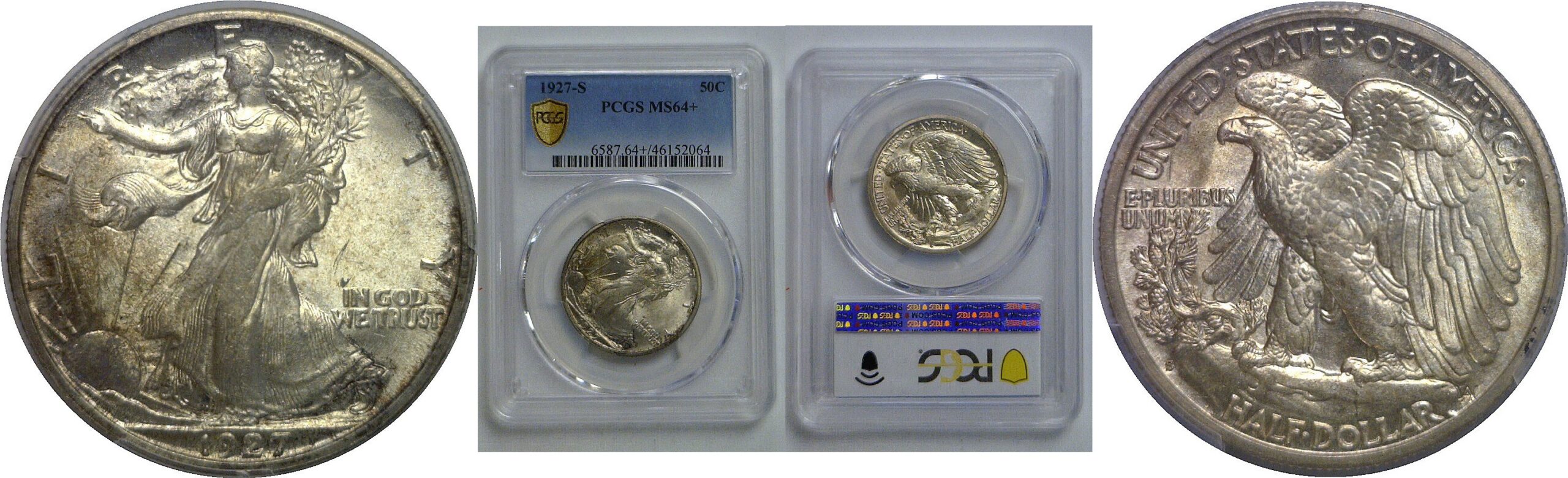 1927-S Walking Liberty Half Dollar   PCGS MS-64+