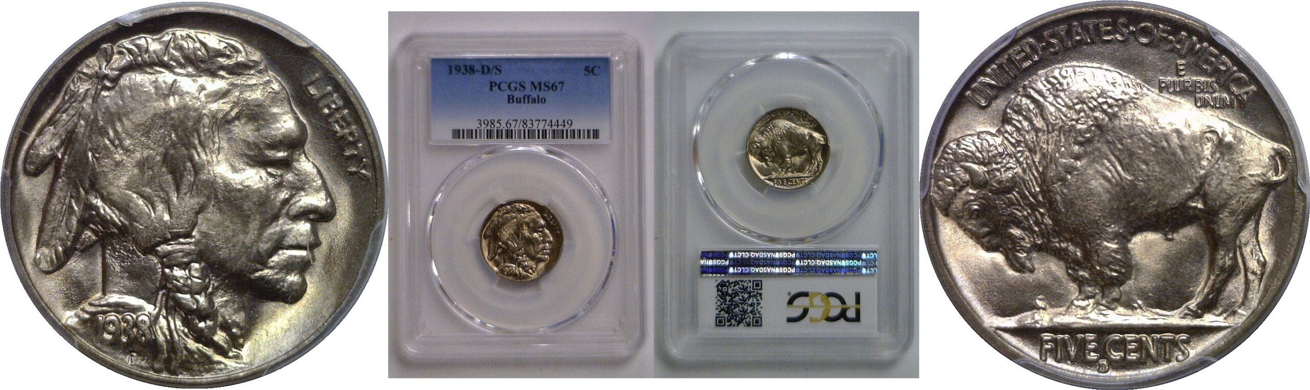 1938-D/S  Buffalo Nickel   PCGS MS-67