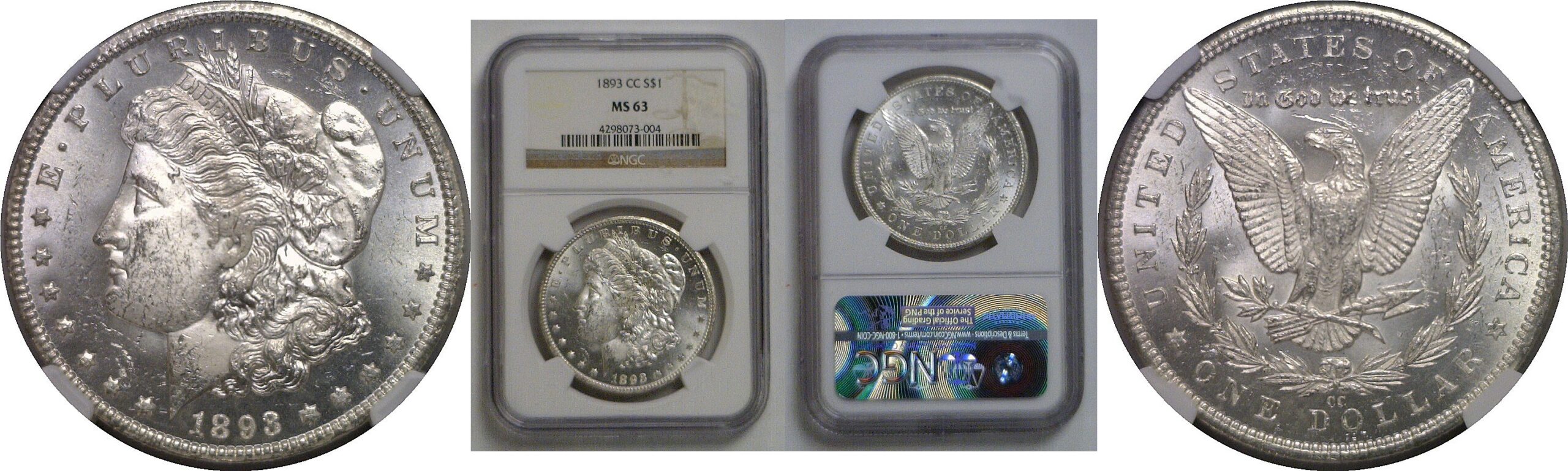 1893-CC Morgan Dollar   NGC MS-63