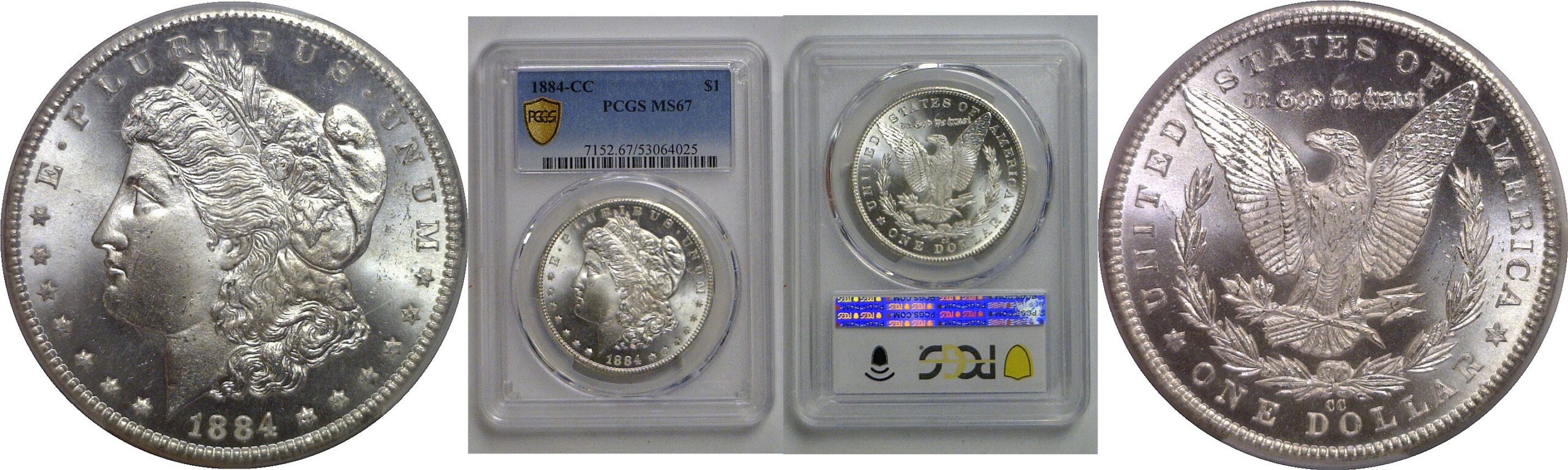 1884-CC Morgan Dollar   PCGS MS-67