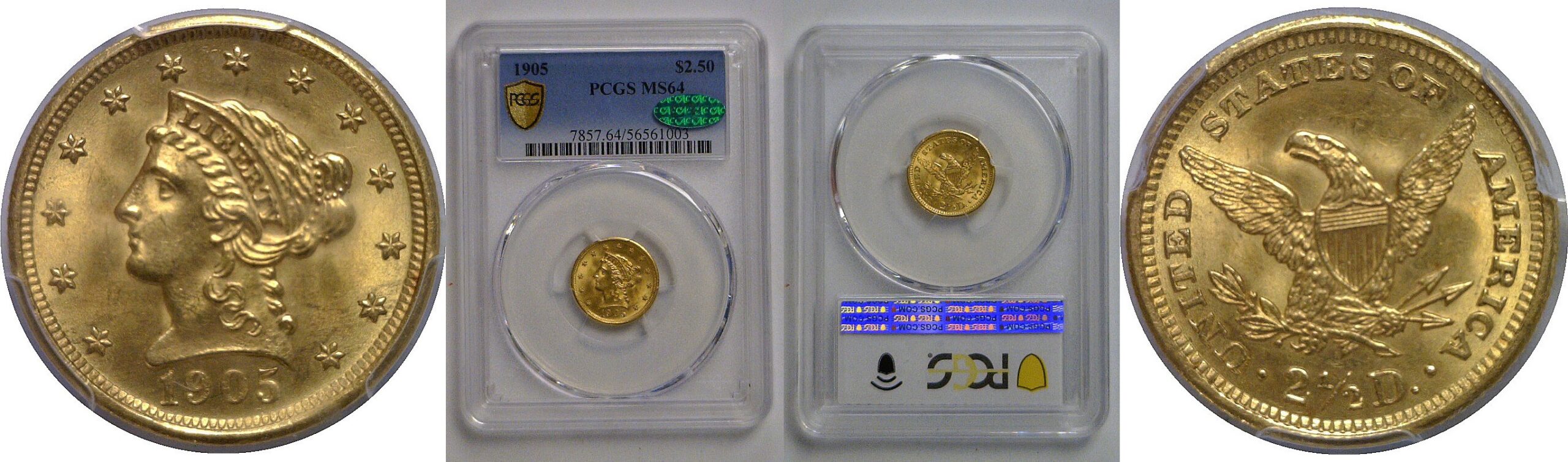 1905 $2 1/2 Liberty   PCGS MS-64  CAC