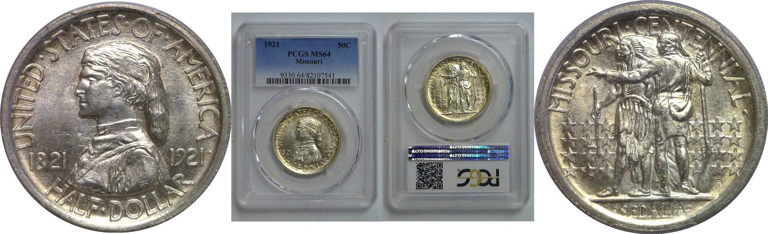 1921 Missouri Commemorative Half Dollar   PCGS MS-64