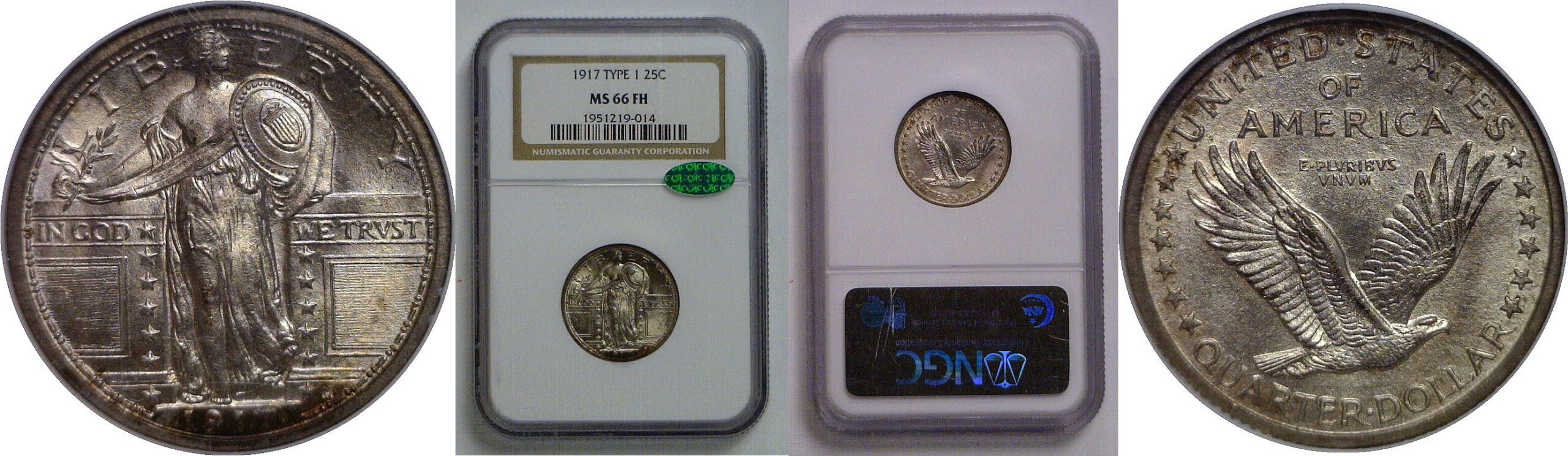 1917 T-1   Standing Liberty Quarter   NGC MS-66 FH  CAC