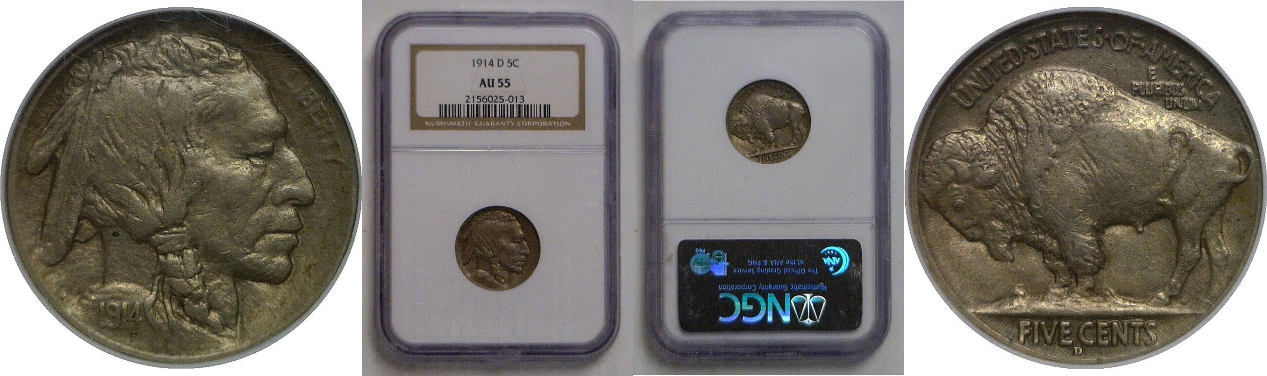 1914-D Buffalo Nickel   NGC AU-55