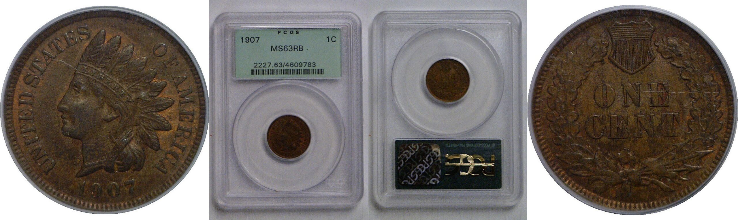 1907 Indian Head Cent   PCGS MS-63 RB
