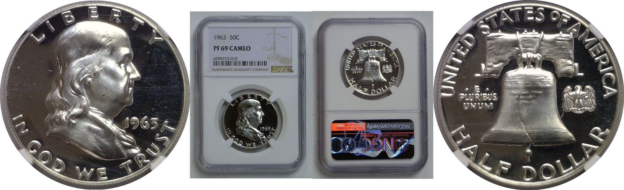 1963 Franklin Half Dollar   NGC PF-69 Cameo