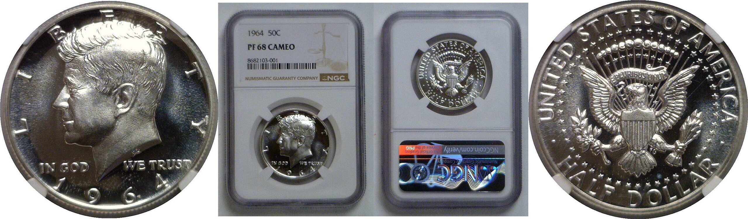1964 Kennedy Half Dollar   NGC PF-68 Cameo