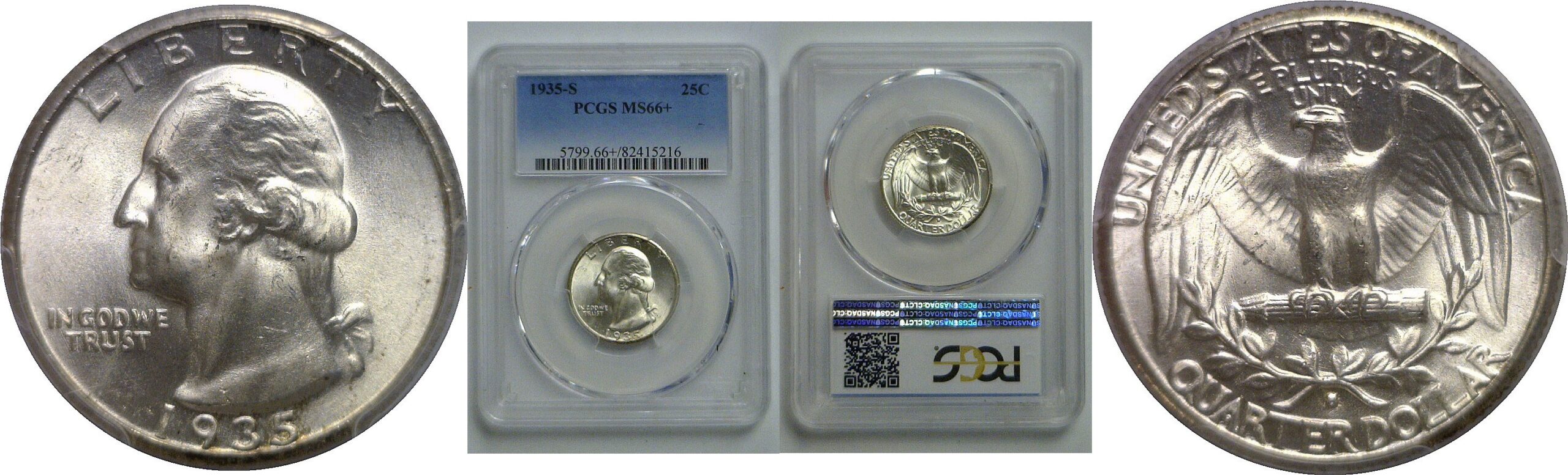 1935-S Washington Quarter   PCGS MS-66+