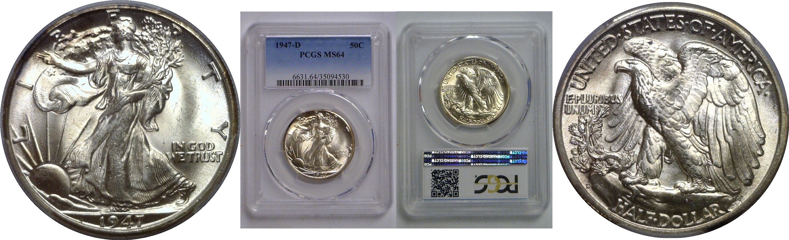 1947-D Walking Liberty Half Dollar   PCGS MS-64